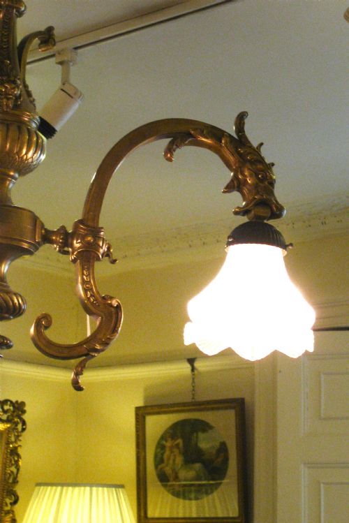 fig 1. LATE VICTORIAN GAS CHANDELIER WITH DRAGONS