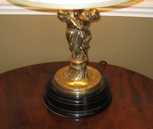 fig 2. A VICTORIAN GILDED CHERUB LAMP