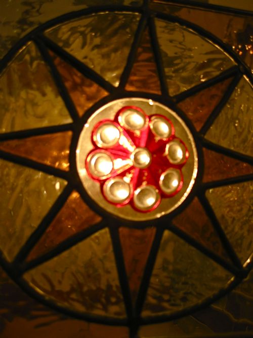 fig 2. A VICTORIAN STAINED GLASS LANTERN