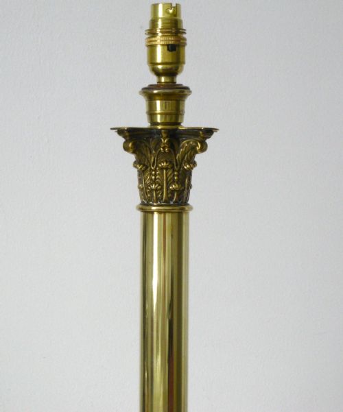 fig 1. A TALL VICTORIAN CORINTHIAN COLUMN BRASS LAMP