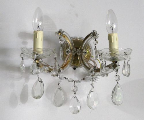 A Pair of Glass Marie Therese Wall Lights