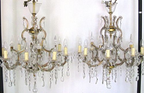 Pair of Antique Marie Therese Chandeliers