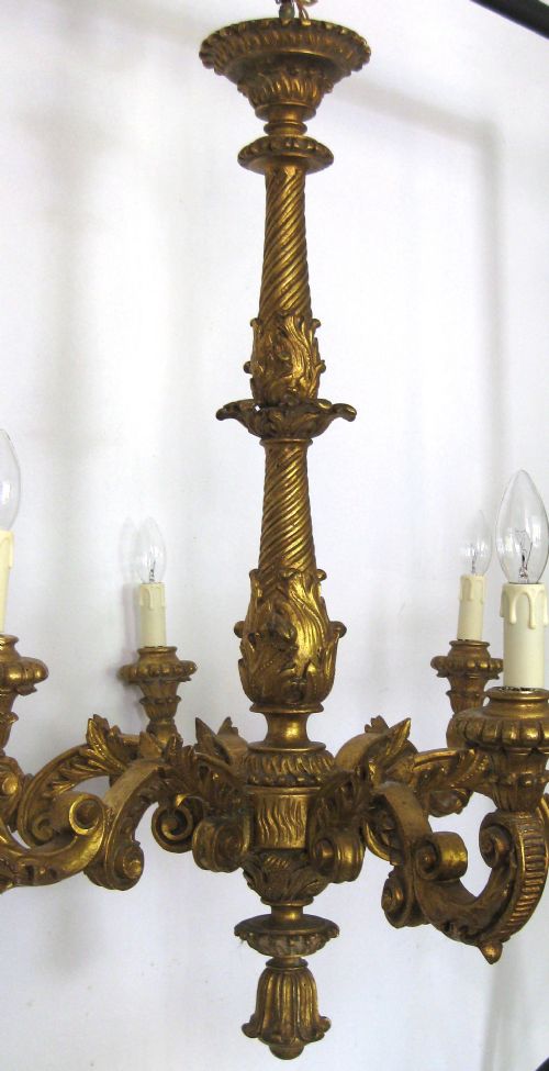 fig 1. AN ITALIAN ANTIQUE GILTWOOD CHANDELIER