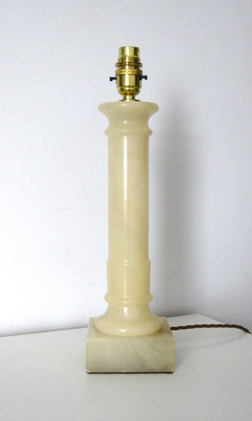 An Onyx Column Table Lamp