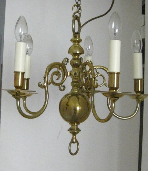 Late Victorian Brass Chandelier