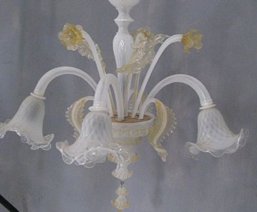 fig 1. AN ITALIAN GLASS FLOWER CHANDELIER