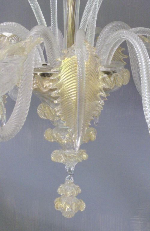 fig 2. CREAM AND CLEAR GLASS MURANO CHANDELIER