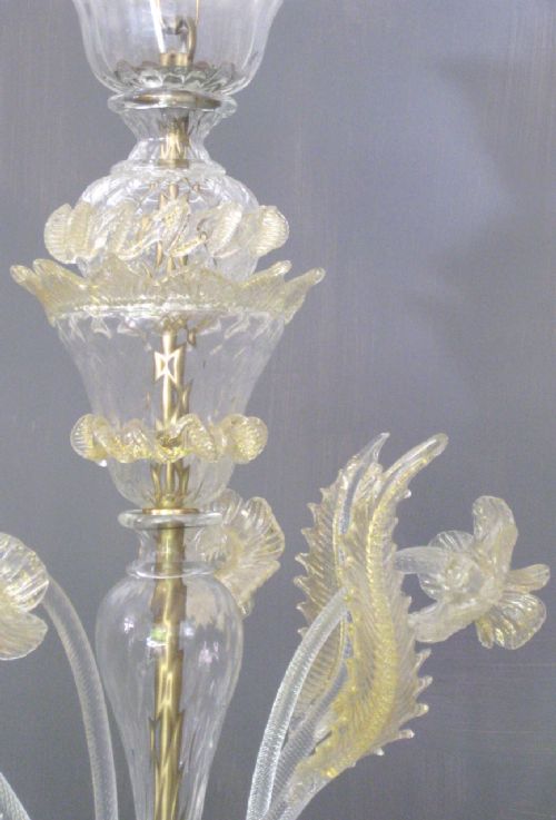 fig 3. CREAM AND CLEAR GLASS MURANO CHANDELIER