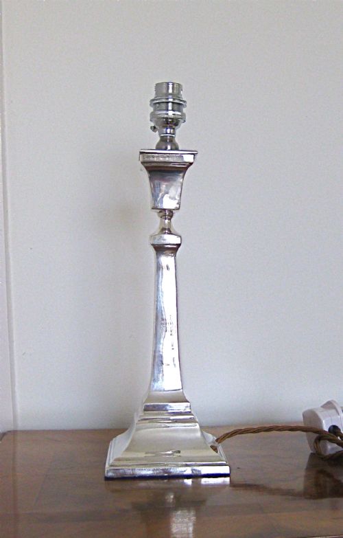 An Antique Silver Plated Candle Lamp