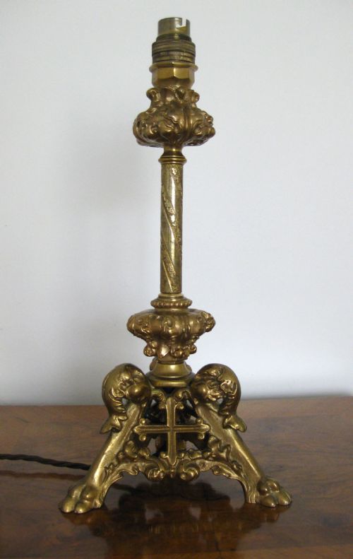 An Unusual Heavy Brass Lamp