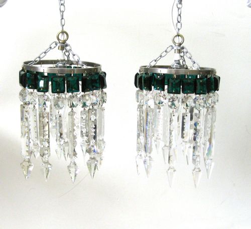 fig 1. A PAIR OF CEILING LIGHTS WITH LUSTRES