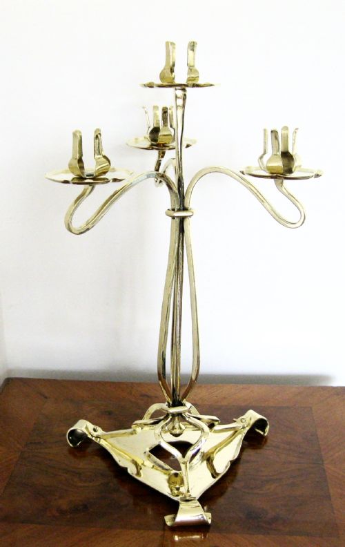 fig 1. PAIR ART NOUVEAU BRASS CANDELABRA