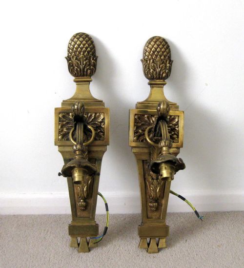 Victorian Wall Lights with Holophane Shades