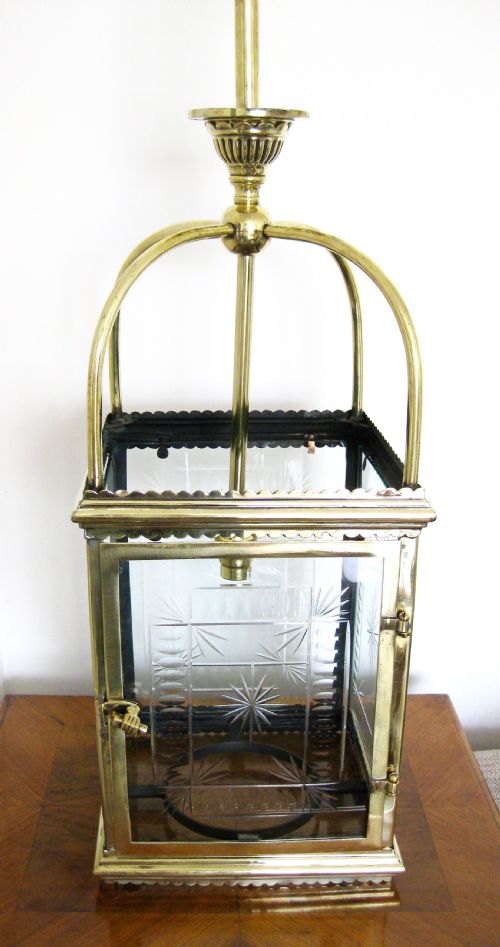 Victorian Brass Hall Lantern