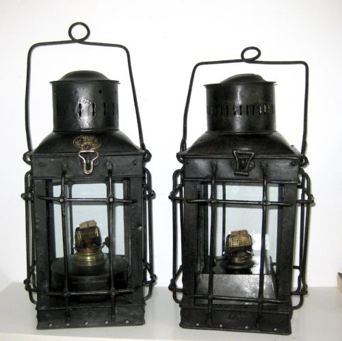 Pair Railway Lanterns Dated 1864