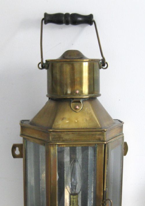 fig 3. EDWARDIAN BRASS WALL LANTERN