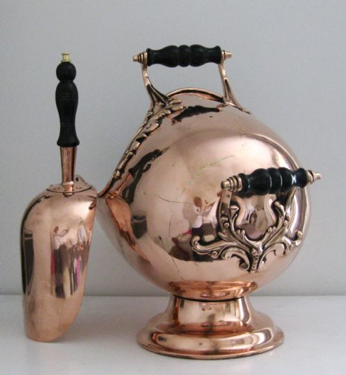 fig 1. VICTORIAN COAL SCUTTLE AND SHOVEL