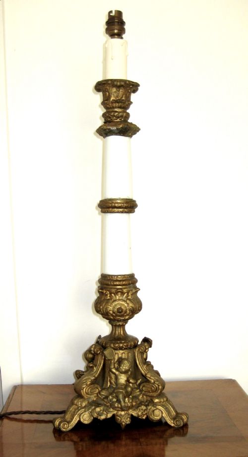 fig 2. A CHERUB BRASS AND PORCELAIN LAMP