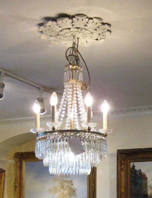 A Five Light Glass Chandelier