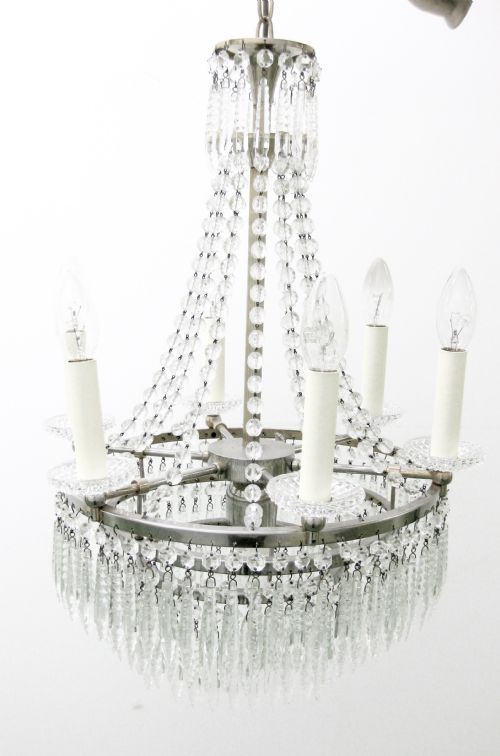 fig 3. A FIVE LIGHT GLASS CHANDELIER