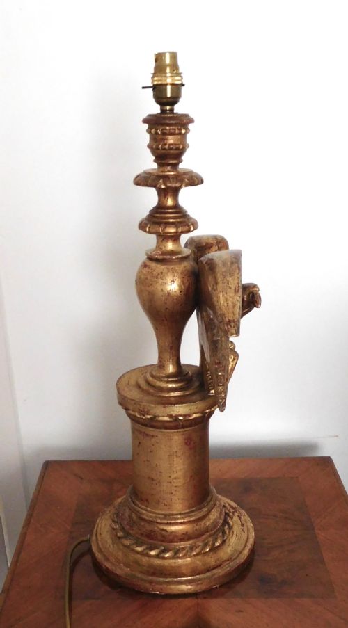 fig 2. GILDED WOOD LAMP WITH AN EAGLE