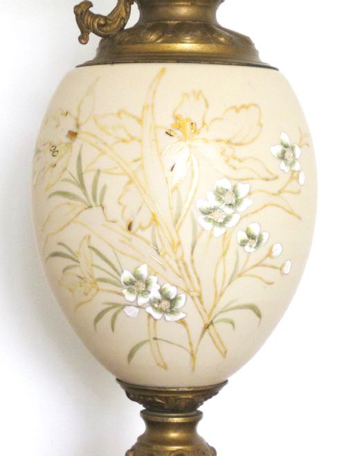 fig 1. PAIR OF LARGE VICTORIAN GLASS AND ORMOLU LAMPS