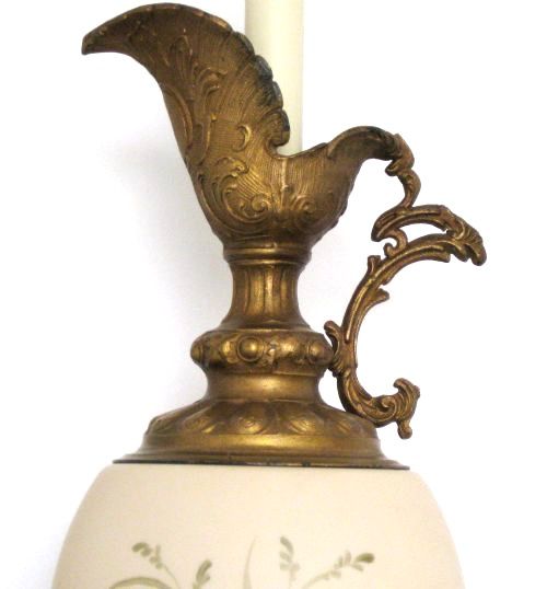 fig 2. PAIR OF LARGE VICTORIAN GLASS AND ORMOLU LAMPS