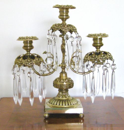 A Victorian Brass Candelabra