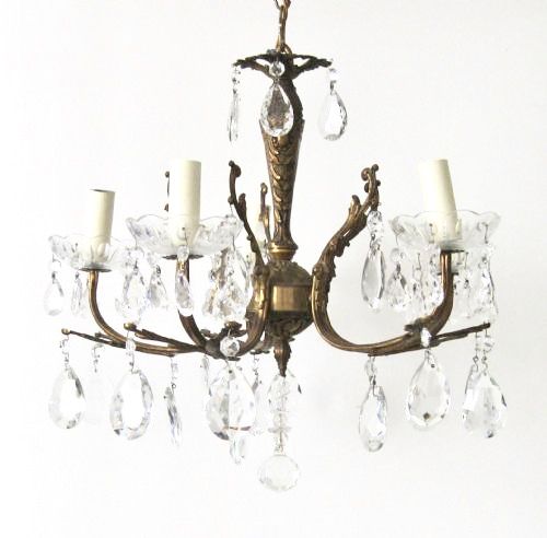 A Five Arm Brass Chandelier