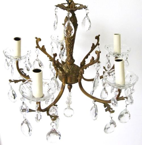 fig 2. A FIVE ARM BRASS CHANDELIER