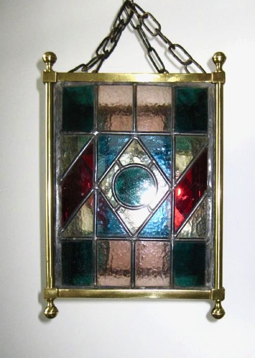 fig 3. VICTORIAN STAINED GLASS HALL LANTERN