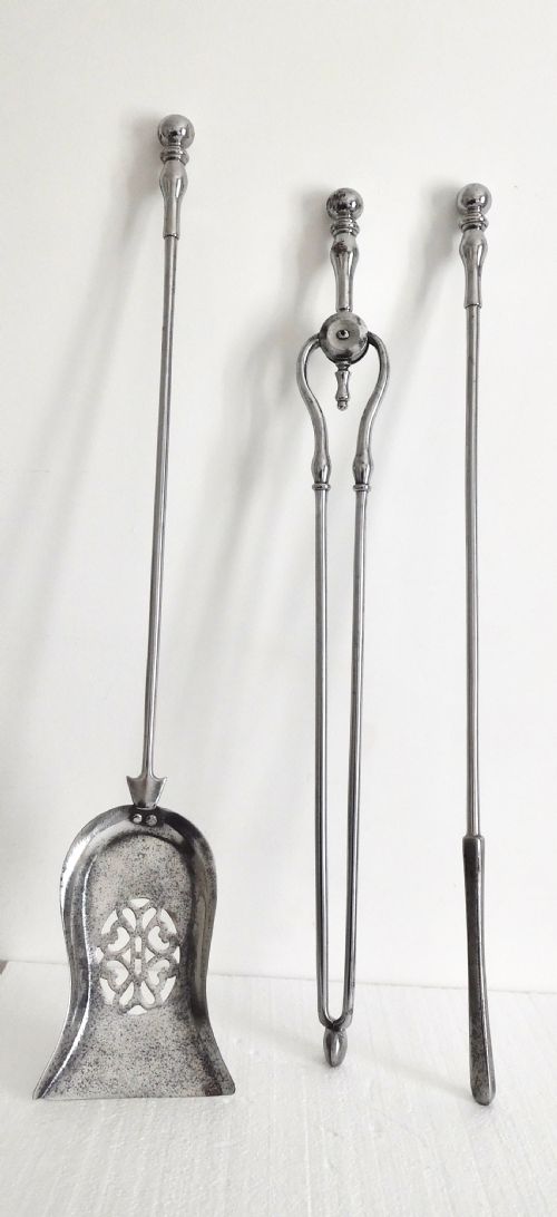 Set of Victorian Steel Fire Irons
