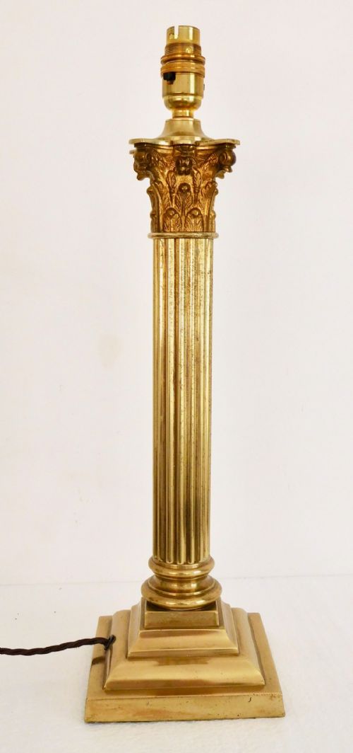Tall Victorian Corinthian Column Lamp