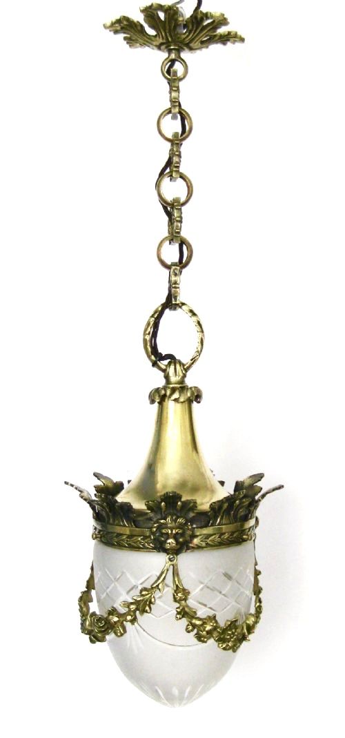 fig 1. EDWARDIAN BRASS CEILING LIGHT