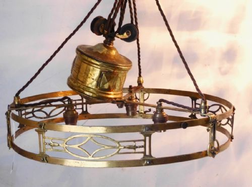 Two Edwardian  'Rise and Fall' Lights