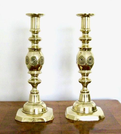Victorian 'Good Luck' Candlesticks