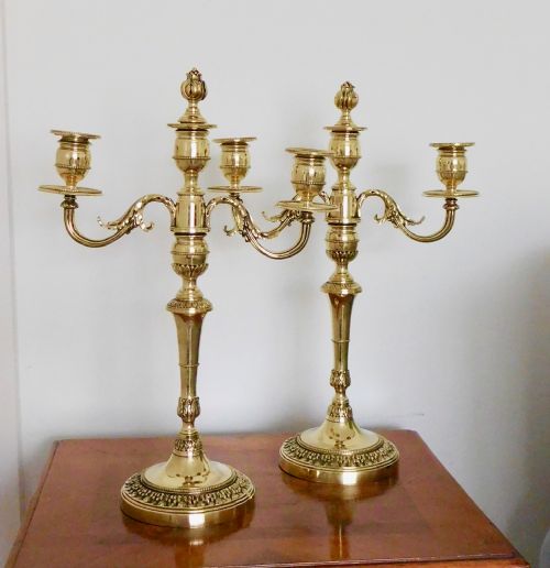 Pair Victorian Brass Candelabra
