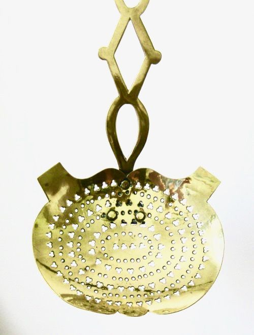 Edwardian Brass Milk Skimmer