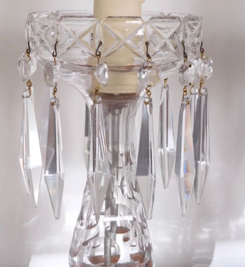 fig 2. PAIR GLASS LUSTRE LAMPS