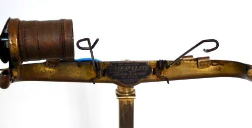 fig 2. DATED 1916 PAIR McFADDIN EMERALITE BANKERS LAMPS