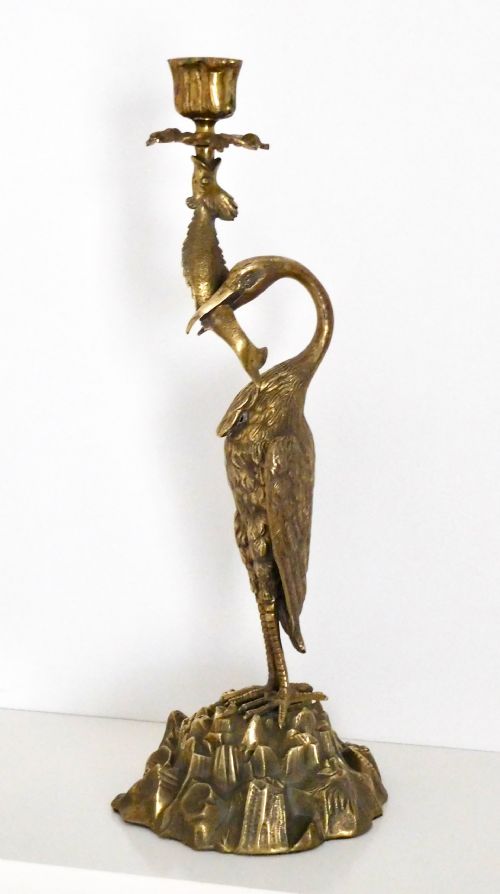 fig 1. HERON AND FISH CANDLESTICKS BY ABBOTT