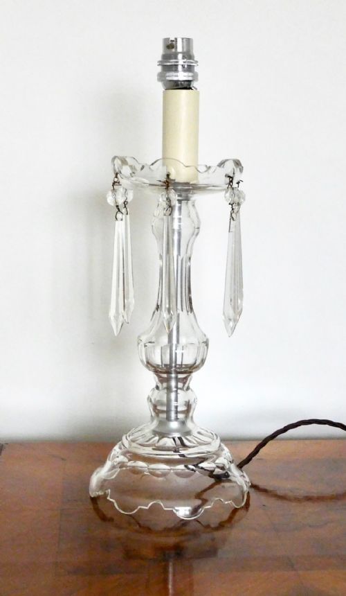 Glass Table Lamp with Long Glass Drops