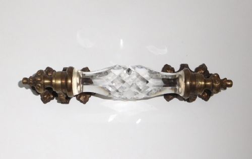 fig 1. PAIR OF VICTORIAN BRASS AND GLASS DOOR HANDLES