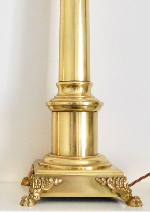 fig 1. A PAIR OF TALL BRASS TABLE LAMPS