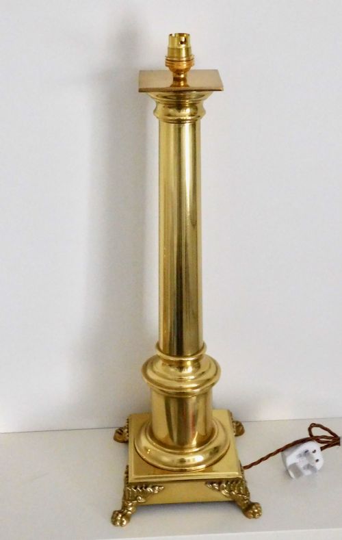 fig 2. A PAIR OF TALL BRASS TABLE LAMPS