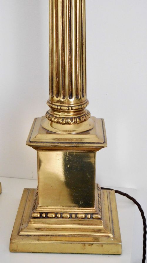 fig 2. PAIR OF HEAVY CORINTHIAN COLUMN LAMPS