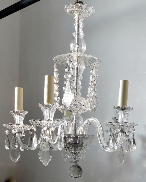 A Five Arm Crystal Chandelier