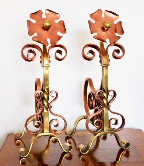 Pair of Arts and Crafts Fire Dogs