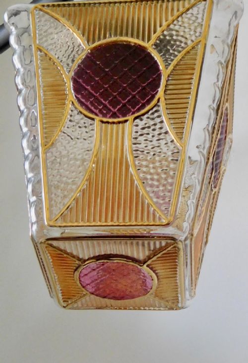 fig 2. 1930's COLOURED GLASS CEILING LIGHT