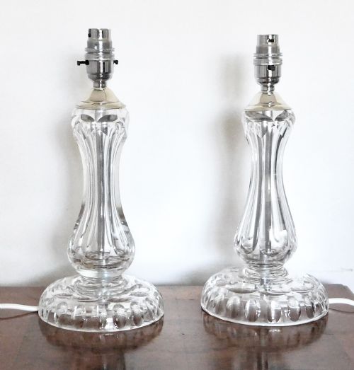 A Pair of Antique Glass Lamps